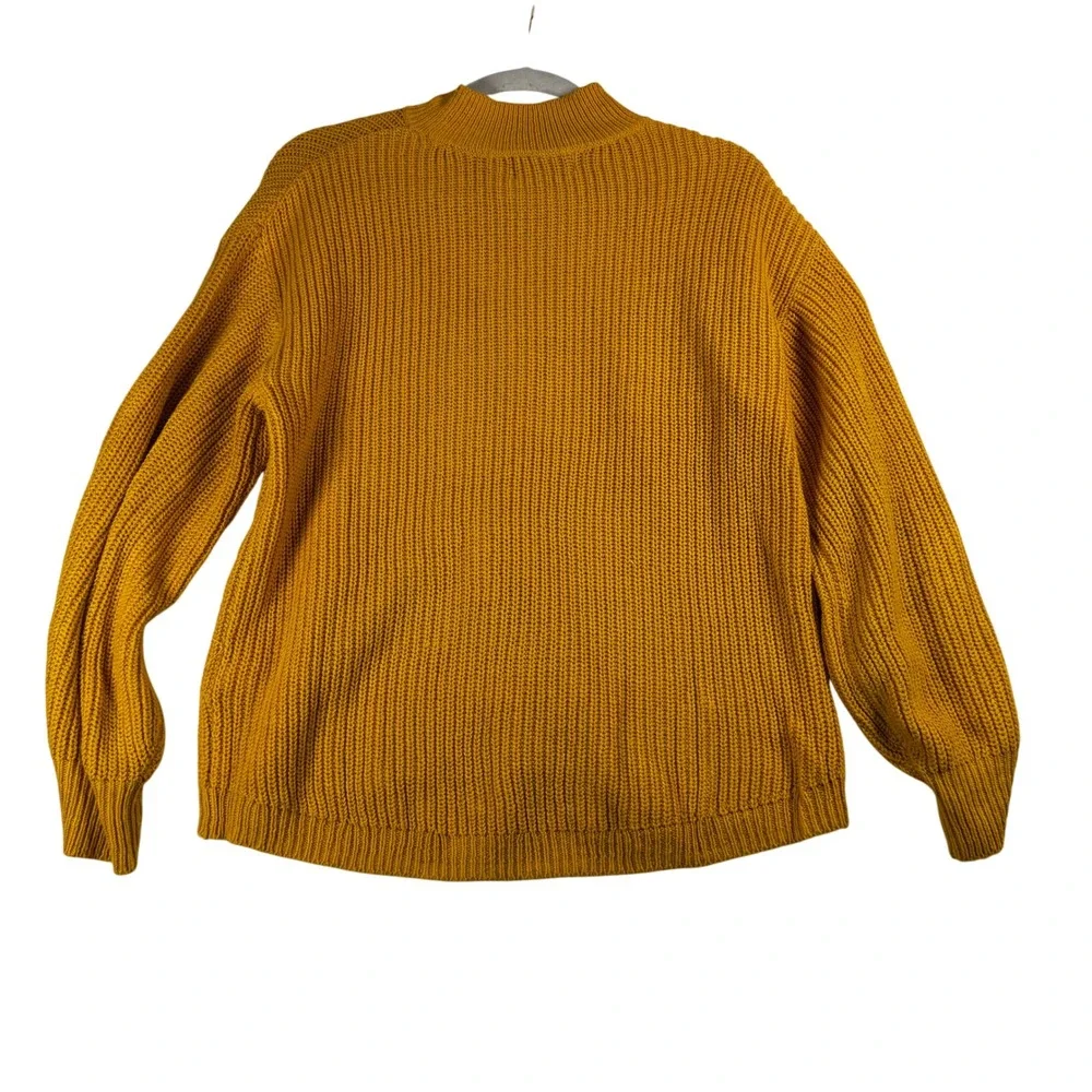 Old‎ Navy Womens Sweater Ribbed Knit Mock Neck Mustard Yellow Size M Pullover
